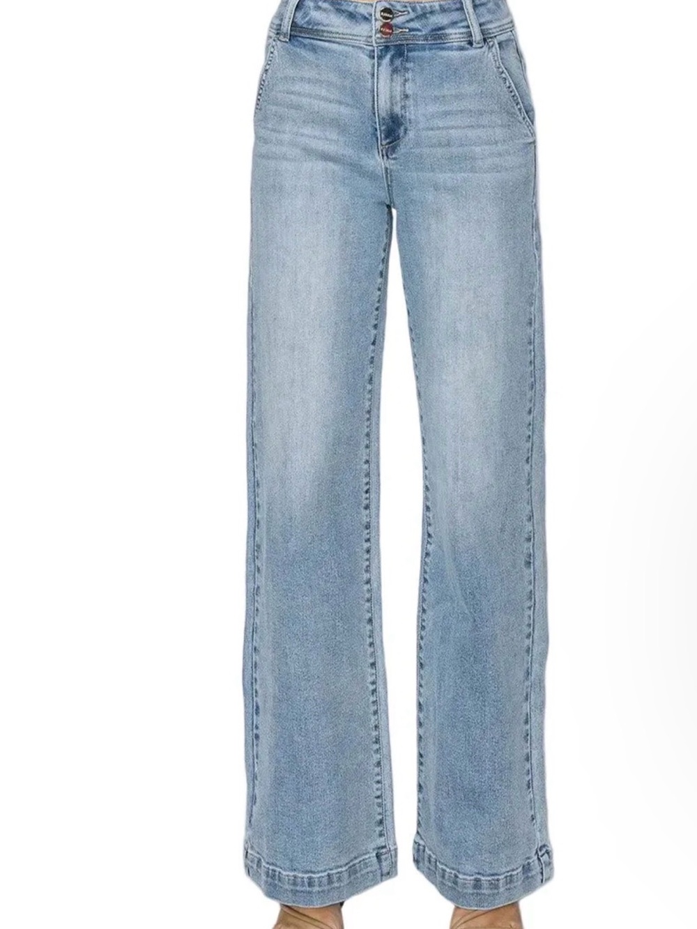 Risen High Rise Double Button Wide Jeans
RDP5765 - Picture 2 of 3